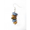 Bronze and slate pebble tagua earrings - Madame Framboise