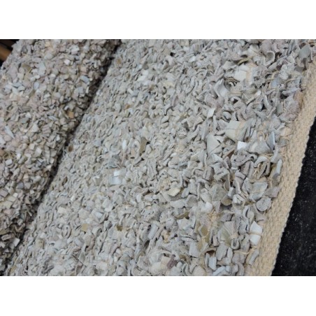Gray and beige recycled leather carpet - Madame Framboise Gray and beige recycled leather carpet - Madame Framboise