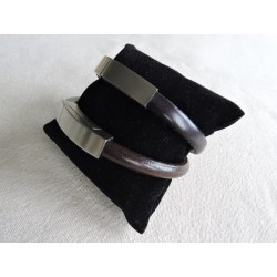 "Regaliz" leather bracelet - Madame Framboise