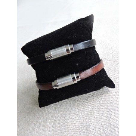 Bracelet homme en cuir de veau - Madame Framboise Bracelet homme en cuir de veau - Madame Framboise
