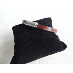 Bracelet homme en cuir de veau marron - Madame Framboise