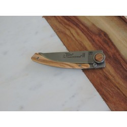 Couteau de poche design en bois d'olivier - Madame Framboise