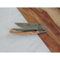 Design olive wood pocket knife -Madame Framboise