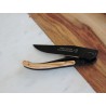 Laguiole knife black blade and olive wood - Madame Framboise