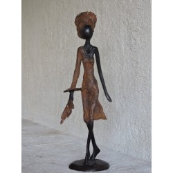 Statuette africaine en bronze "Mannequin 2" - Madame Framboise