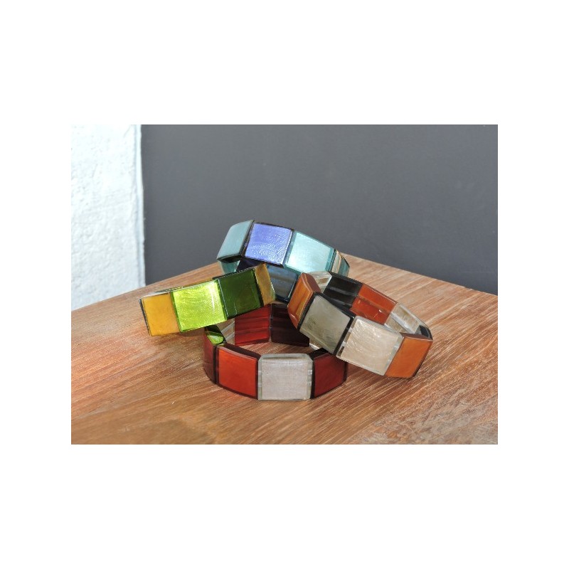 Colored resin bracelet - Madame Framboise