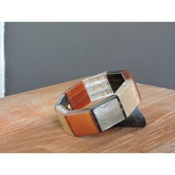 Bracelet colored resin -  orange tones - Madame Framboise