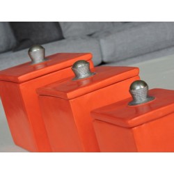 Orange tadelakt deco box - Madame Framboise