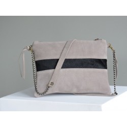 Pochette en croûte gris-taupe - Madame Framboise