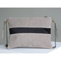 Pochette de soirée en croûte gris-taupe - Madame Framboise