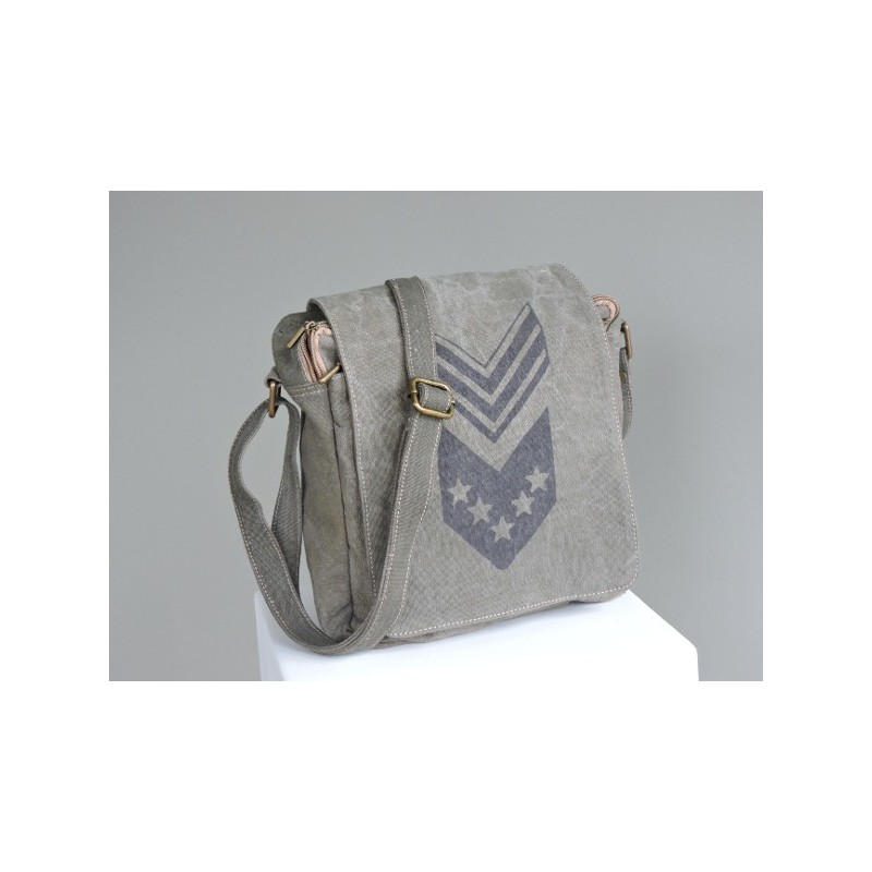 Messenger bag - recycled canvas - Madame Framboise