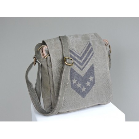 Messenger bag - recycled canvas - Madame Framboise