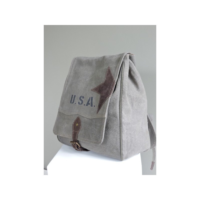 Backpack - recycled canvas - Madame Framboise