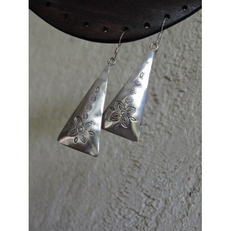 Boucles d'oreilles argent massif - triangle-Madame Framboise