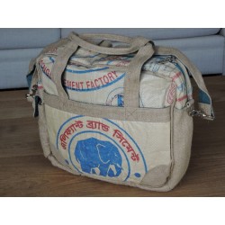 Housse PC - sac de ciment recyclé - Madame Framboise