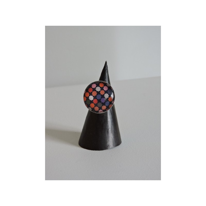 Glass ring - multicolored stars - Madame Framboise