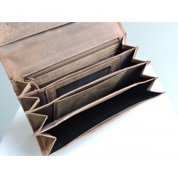 Brown leather wallet Kaszer - Madame Framboise
