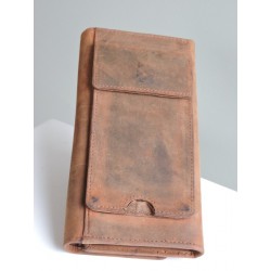 Leather wallet and pocket mobile phone Kaszer - Madame Framboise