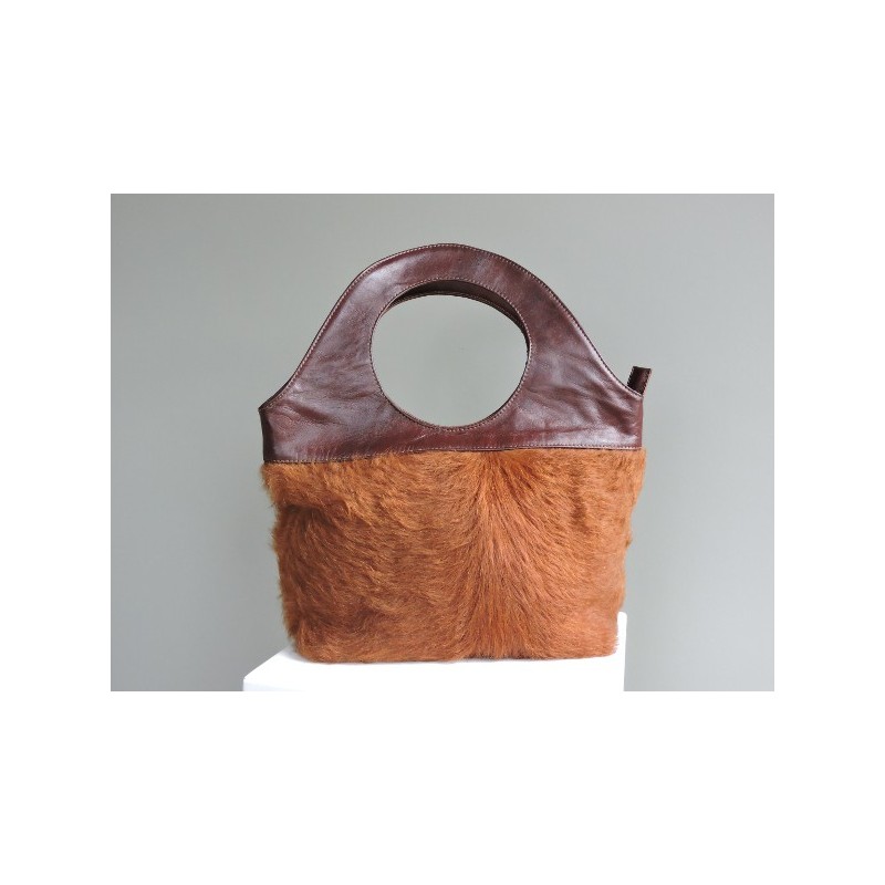  Leather handbag and calfskin - Madame Framboise