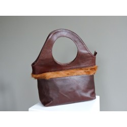 Sac à main en cuir et vachette - Madame Framboise