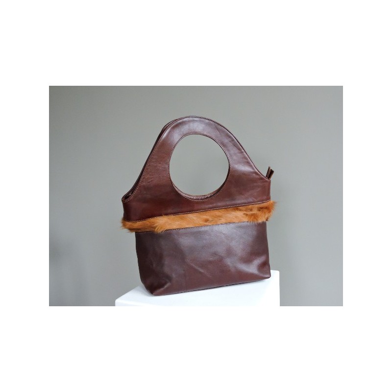 Sac à main en cuir et vachette - Madame Framboise