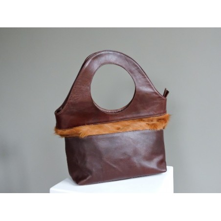  Leather handbag and calfskin - Madame Framboise