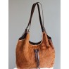 Leather and calfskin shopper - Madame Framboise