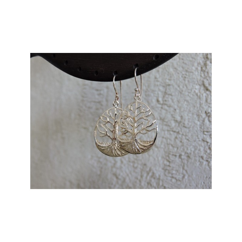 Boucles d'oreilles argent massif - Arbre 1 - Madame Framboise