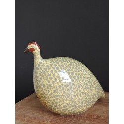 Decorative guinea fowl - Gray and yellow - Madame Framboise