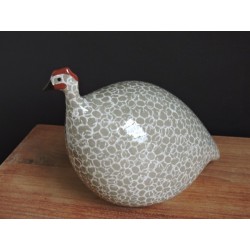 Ceramic guinea fowl - Gray and white - Madame Framboise