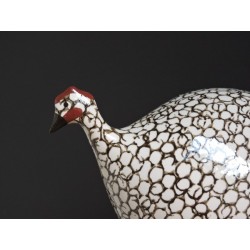 Lussan Ceramic Guinea Fowl - White and Brown - Madame Framboise