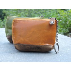 Orange leather purse KASZER - Madame Framboise