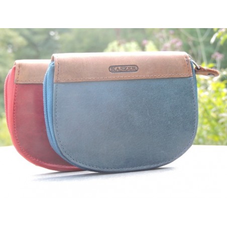 KASZER blue leather purse - Madame Framboise