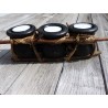 Set of 3 candle holders terracotta