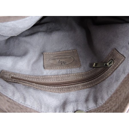 Sac seau en cuir taupe | Madame Framboise