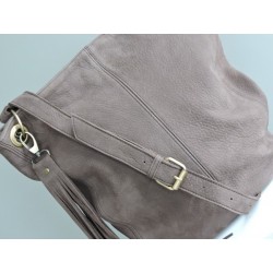 Large taupe leather bag | Madame Framboise