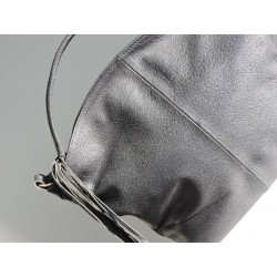 Black grained leather bag | Madame Framboise