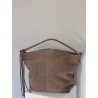 Sac seau en croûte taupe | Madame Framboise