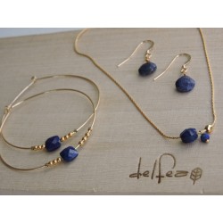 Collier bleu plaqué or | Madame Framboise