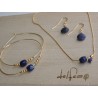 Gold plated blue necklace | Madame Framboise
