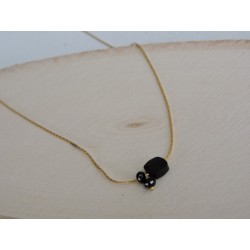 Collier onyx plaqué or | Madame Framboise