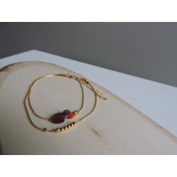 Bracelet grenat plaqué or | Madame Framboise