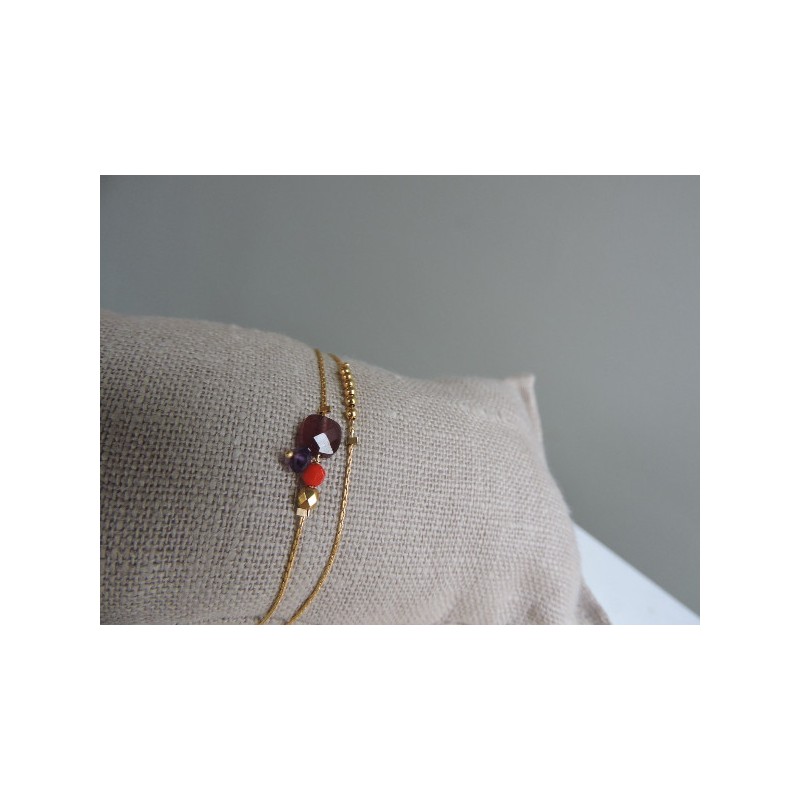Bracelet grenat et améthyste | Madame Framboise