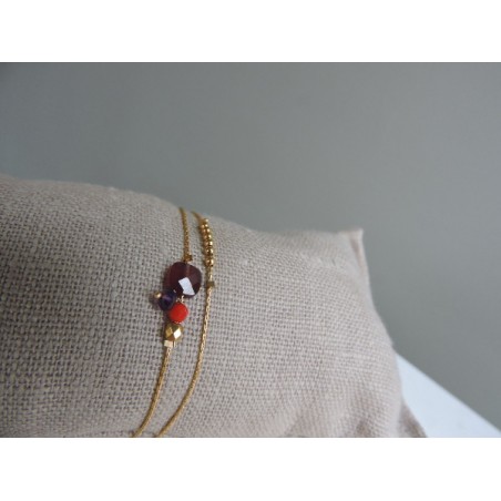 Bracelet grenat et améthyste | Madame Framboise Bracelet grenat et améthyste | Madame Framboise