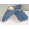 Babouches marocaines en daim bleu | Madame Framboise