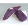 Babouches marocaines en daim aubergine | Madame Framboise
