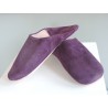 Paire de babouches marocaines en daim aubergine | Madame Framboise