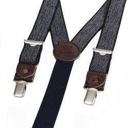 Clip-on braces - navy chevron | Madame Framboise