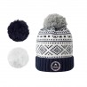 White and navy blue Cabaia beanie - Grog Navy | Madame Framboise