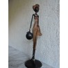 African bronze "The water carrier " | Madame Framboise